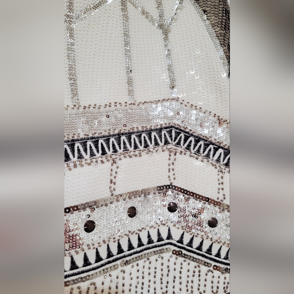 Gianni Bini Sequin Embellished Mini Skirt - Black and Silver | Size Small - Picture 2 of 6